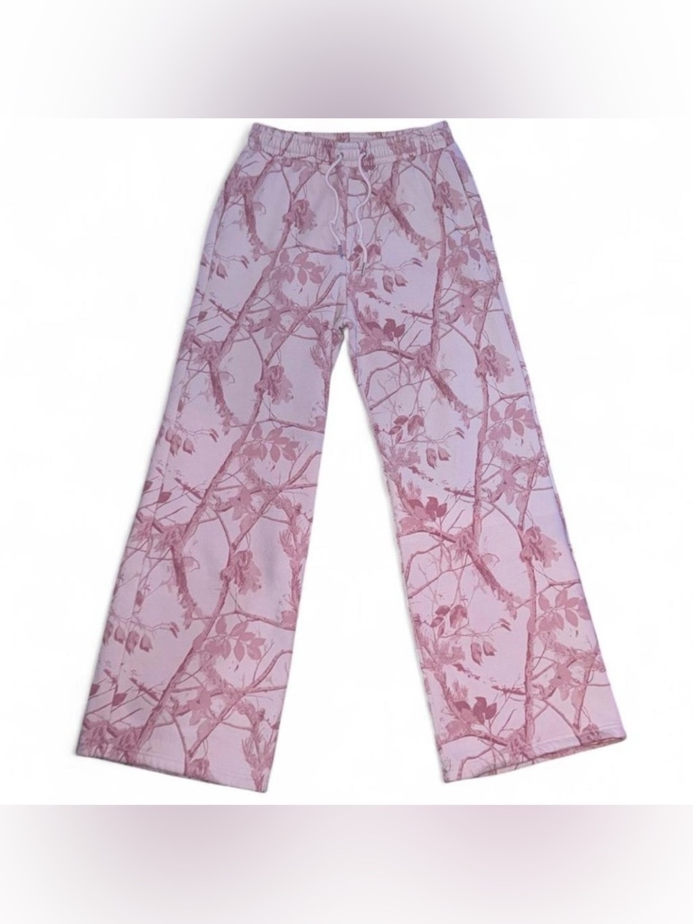 Abercrombie & Fitch Pink Floral-Print Camouflage Drawstring Pants size M